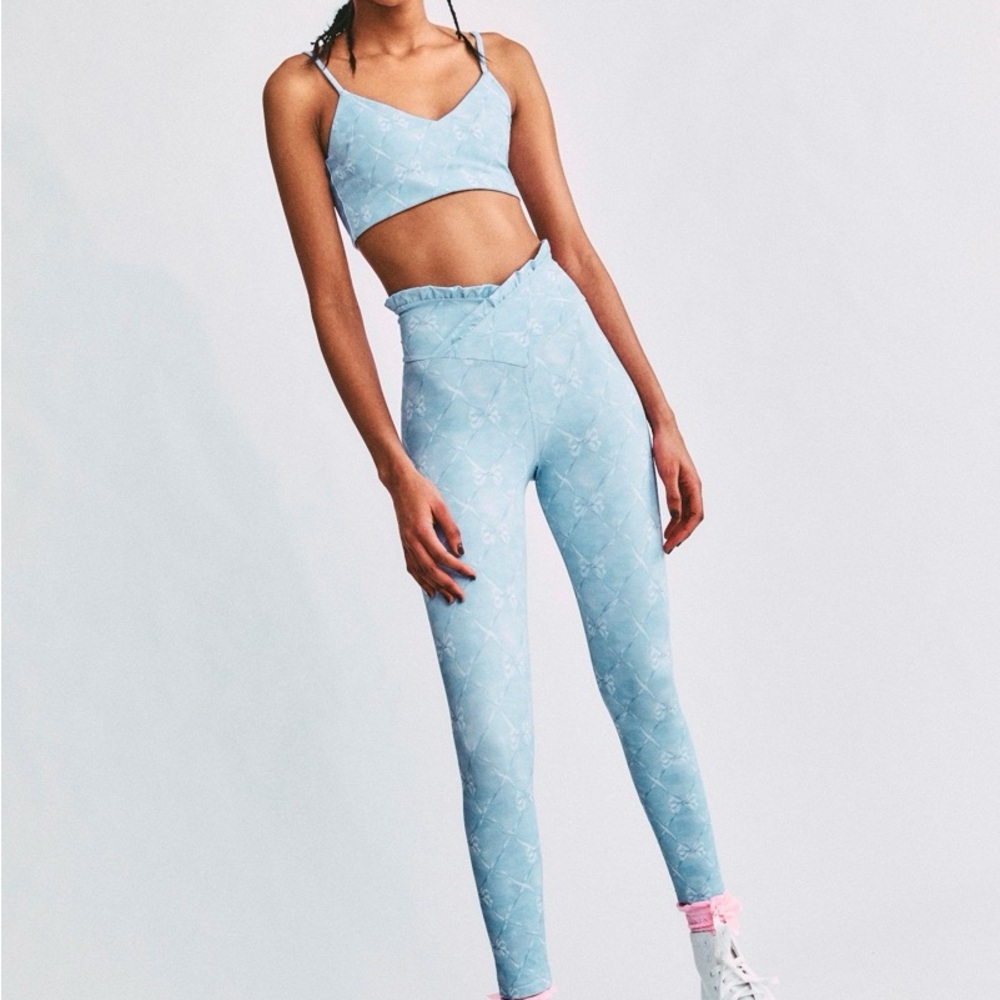LoveShackFancy x Beach Riot Dana Legging- Blue bows